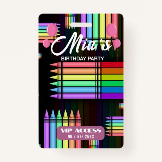 VIP-toegangspasje voor Birthday Party Badge (Voorkant)