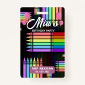 VIP-toegangspasje voor Birthday Party Badge (Achterkant)