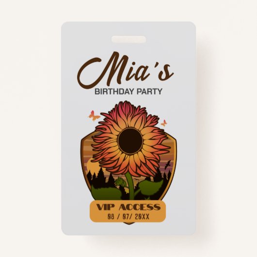 VIP-toegangspasje voor Birthday Party Badge (Voorkant)