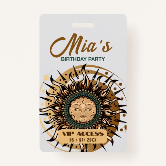 VIP-toegangspasje voor Birthday Party Badge (Voorkant)