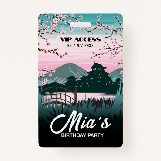 VIP-toegangspasje voor Birthday Party Badge (Voorkant)