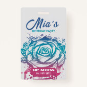 VIP-toegangspasje voor Birthday Party Badge (Achterkant)