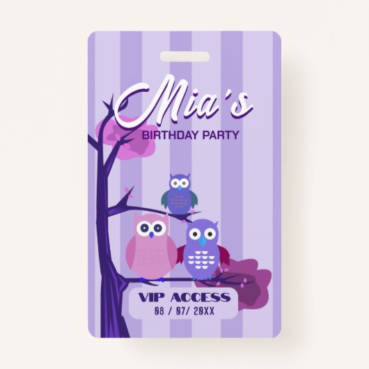 VIP-toegangspasje voor Birthday Party Badge (Voorkant)