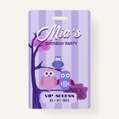 VIP-toegangspasje voor Birthday Party Badge (Achterkant)