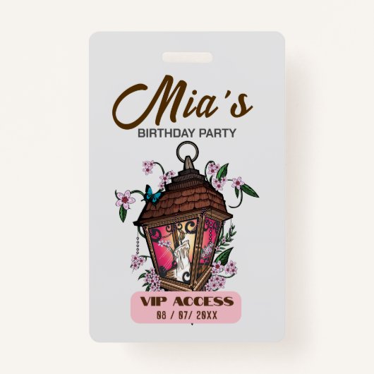 VIP-toegangspasje voor Birthday Party Badge (Voorkant)