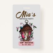 VIP-toegangspasje voor Birthday Party Badge (Achterkant)