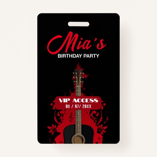 VIP-toegangspasje voor Birthday Party Badge (Voorkant)