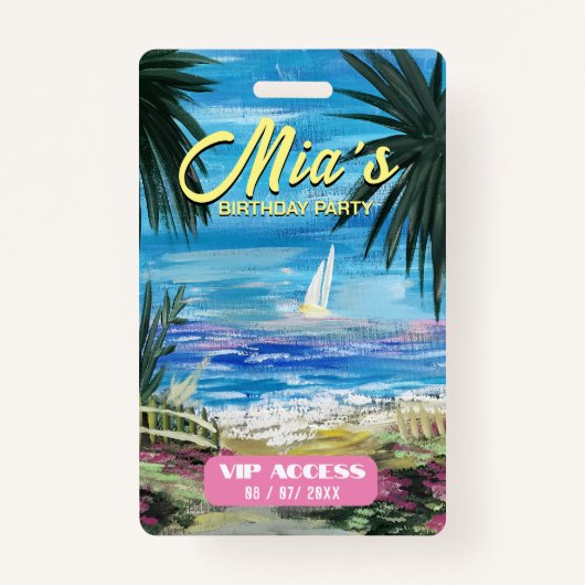 VIP-toegangspasje voor Birthday Party Badge (Voorkant)