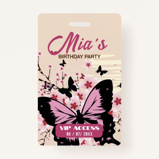 VIP-toegangspasje voor Birthday Party Badge (Achterkant)