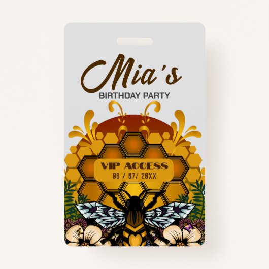 VIP-toegangspasje voor Birthday Party Badge (Voorkant)