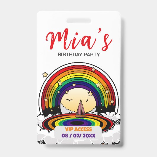 VIP-toegangspasje voor Birthday Party Badge (Front)