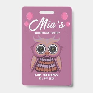 VIP-toegangspasje voor Birthday Party Badge