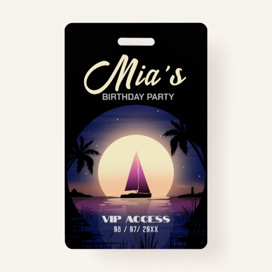VIP-toegangspasje voor Birthday Party Badge (Voorkant)