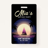 VIP-toegangspasje voor Birthday Party Badge (Achterkant)