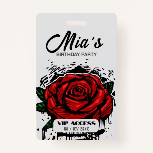 VIP-toegangspasje voor Birthday Party Badge (Voorkant)