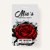 VIP-toegangspasje voor Birthday Party Badge (Achterkant)
