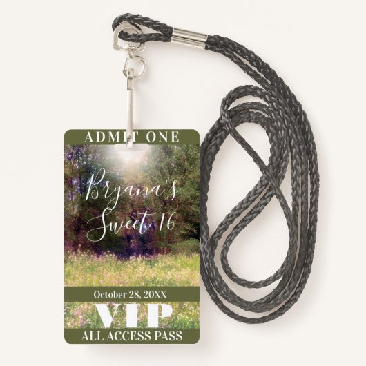 VIP-toegangspasje voor Bosbomen in het voorjaar Badge (Voorkant met draagriem)