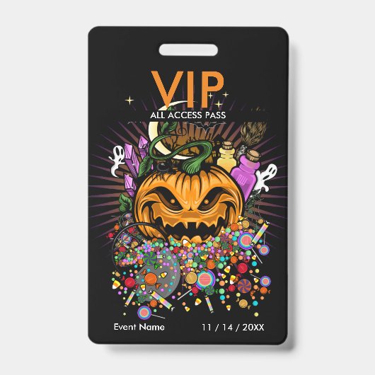 VIP-toegangspasje voor Halloween Event Badge (Voorzijde)