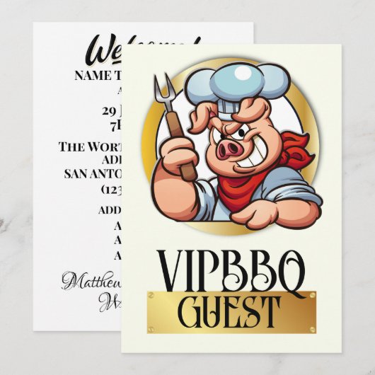 VIP-toelatingsuitnodiging Kaart (Voorkant / Achterkant)