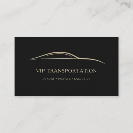 VIP Transportation QR Code Black & Gold Visitekaartje (Voorkant)
