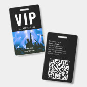 VIP uitnodiging voor evenement of concertnaam alle Badge (Voor- en achterkant)