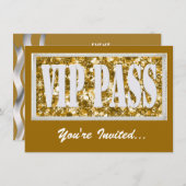 VIP-uitnodiging voor Gold party Kaart (Voorkant / Achterkant)