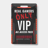 VIP-uitnodiging voor Red Game Truck Birthday Party Badge (Back)