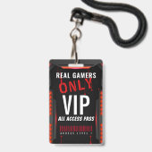 VIP-uitnodiging voor Red Game Truck Birthday Party Badge (Back with Lanyard)