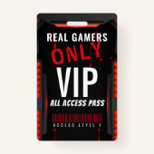 VIP-uitnodiging voor Red Game Truck Birthday Party Badge (Achterkant)