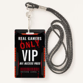 VIP-uitnodiging voor Red Game Truck Birthday Party Badge (Achterkant met draagriem)