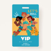 VIP uitnodiging voor verjaardagsfeestje voor meisj Badge (Voorkant)