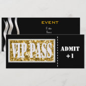 VIP-uitnodiging voor zwarte en gouden partijen Kaart (Voorkant / Achterkant)