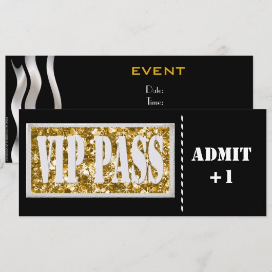 VIP-uitnodiging voor zwarte en gouden partijen Kaart (Voorkant / Achterkant)