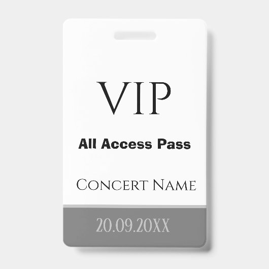 VIP van de Naam van de douane Al het concert van d Badge (Voorzijde)