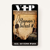 VIP van de oude  Pirate Scroll Birthday Party Badge (Voorkant)