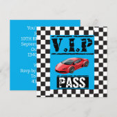 VIP van de Race-wagen - Birthday Party Kaart (Voorkant / Achterkant)