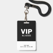 VIP van de Zwarte & Witte Gebeurtenis Al identitei Badge (Voorzijde met lanyard)