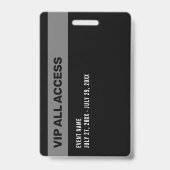 VIP van de Zwarte & Witte Gebeurtenis Al identitei Badge (Achterkant)