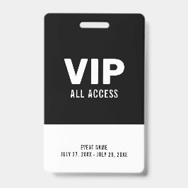 VIP van de Zwarte & Witte Gebeurtenis Al identitei Badge