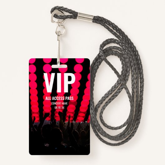 VIP van het concertfestival Al Naam van de Douane  Badge (Voorkant met draagriem)