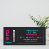 VIP Verjaardagsconcert Ticket Uitnodiging | Neon (Staand voorkant)