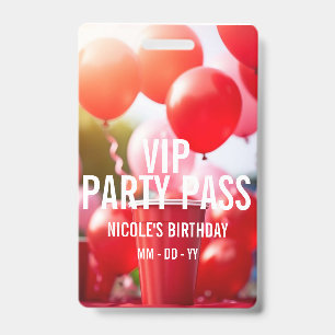 VIP Verjaardagsfeest Event Badge