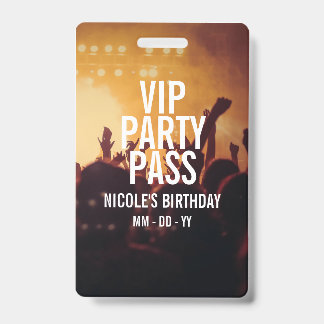 VIP Verjaardagsfeest Pas Aangepaste Foto Concert B Badge