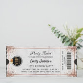 VIP Verjaardagsfeest Ticket Uitnodiging Goud Zwart (Staand voorkant)