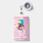 VIP Verjaardagspas Custom Photo Event Badge (Voorzijde met uittrekbare clip)