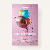 VIP Verjaardagspas Custom Photo Event Badge (Achterkant)