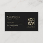 VIP-vervoers QR-code zwart & goud Visitekaartje (Achterkant)