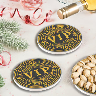 VIP Very Special Person Goud en Zwart Retro Chic Zandsteen Onderzetter