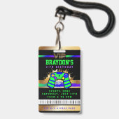 VIP VIDEO GAMER GAME ALL ACCESS Gouden Pas Badge (Voorzijde met lanyard)