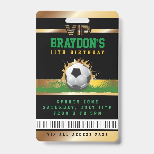 VIP-voetbal All Access-gouden badge (Voorzijde)